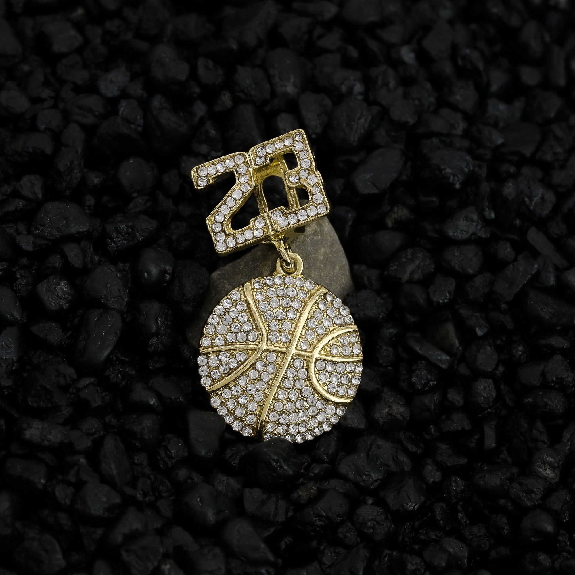 #23 Basketball Pendant Rope Chain Men's Hip Hop 18k Cz Jewelry Necklace Choker