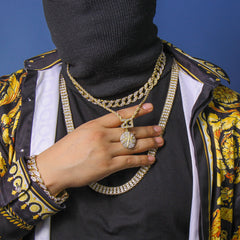 #23 Basketball Pendant Rope Chain Men's Hip Hop 18k Cz Jewelry Necklace Choker