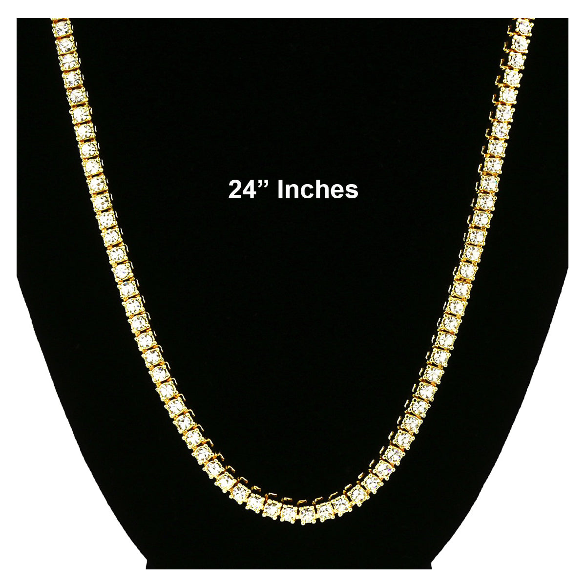 GOLD TENNIS CHAIN 24"