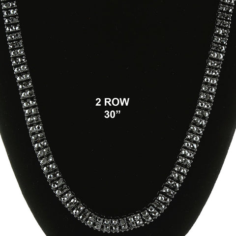 BLACK 2 ROW 30" TENNIS CHAIN