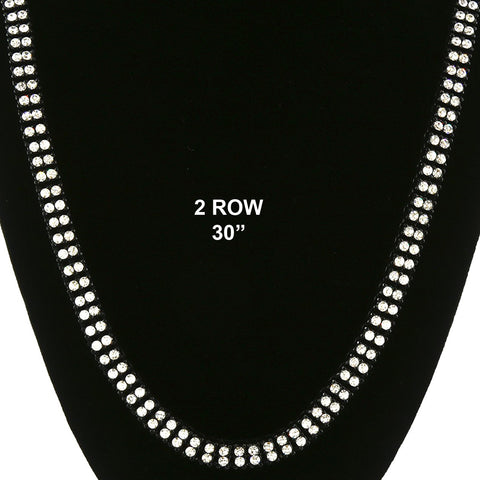 BK/CLEAR 2 ROW 30" TENNIS CHAIN
