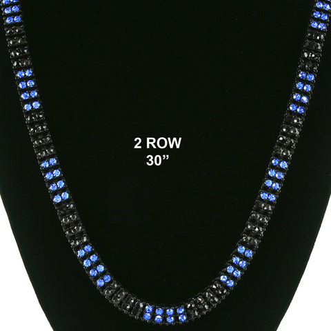 BK/BLUE 2 ROW 30" TENNIS CHAIN