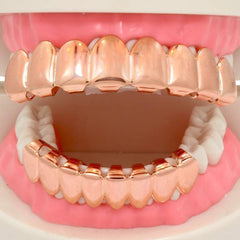 GRILLZ SET ROSE GOLD PLAIN BEST 8