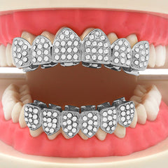 GRILLZ SET SILVER FULLY STONE