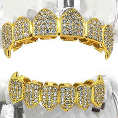 GRILLZ SET GOLD FANG FULLY CZ