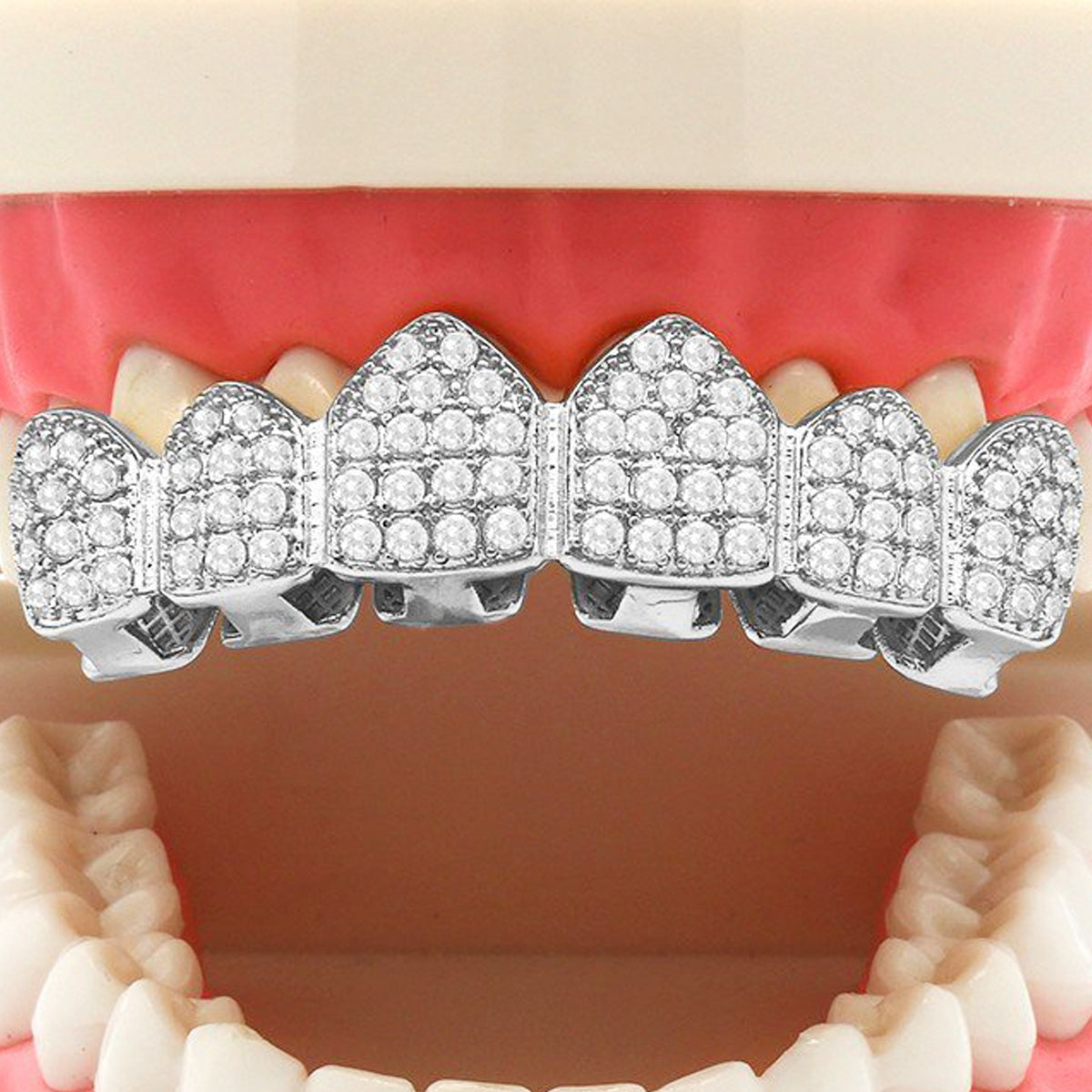 SILVER TOP GRILLZ CZ