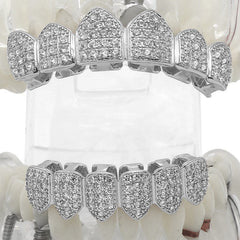 GRILLZ SET WHITE GOLD FULLY ICED OUT