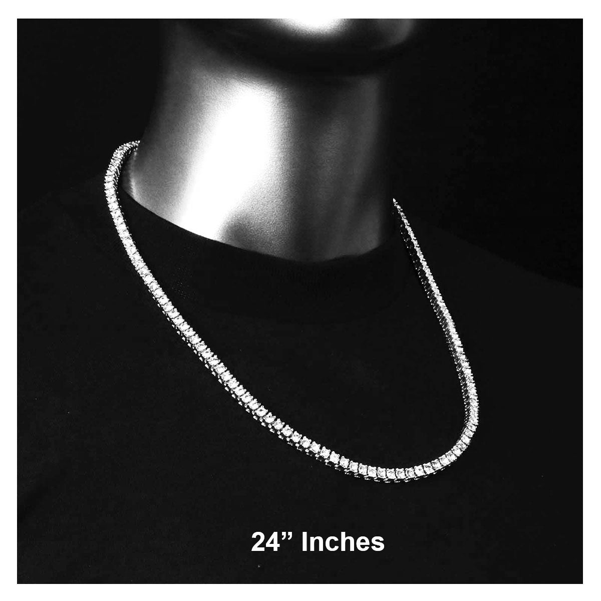 SILVER TENNIS CHAIN 24"