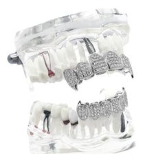 GRILLZ SET SILVER CZ FANG