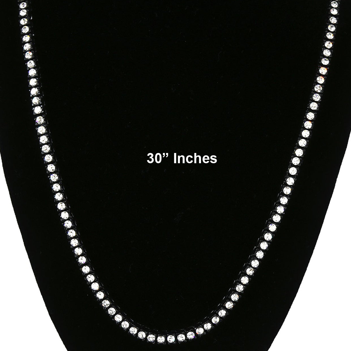 TENNIS CHAIN 30" BK/CLEAR