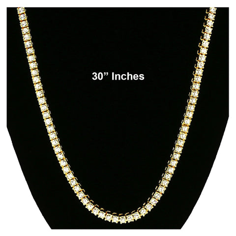 GOLD TENNIS CHAIN 30"