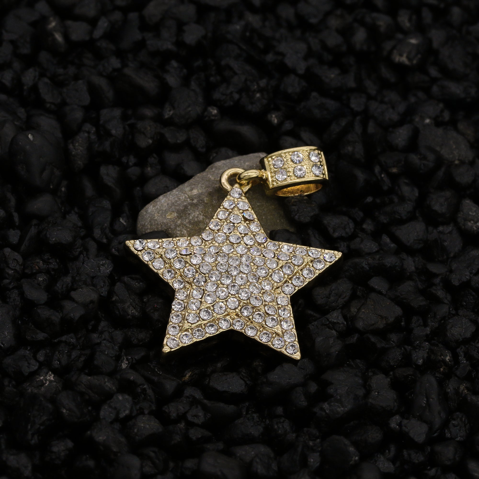 3 Layer Star Pendant Rope Chain Men's Hip Hop 18k Cz Jewelry Necklace Choker