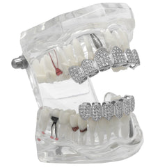 GRILLZ SET WHITE GOLD FULLY ICED OUT
