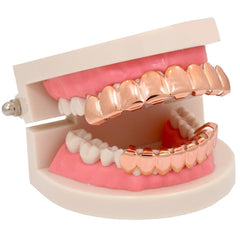 GRILLZ SET ROSE GOLD PLAIN BEST 8