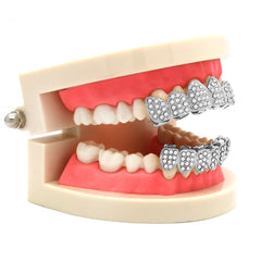 GRILLZ SET SILVER FULLY STONE