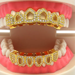GRILLZ SET GOLD FANG CZ 4 OPENING