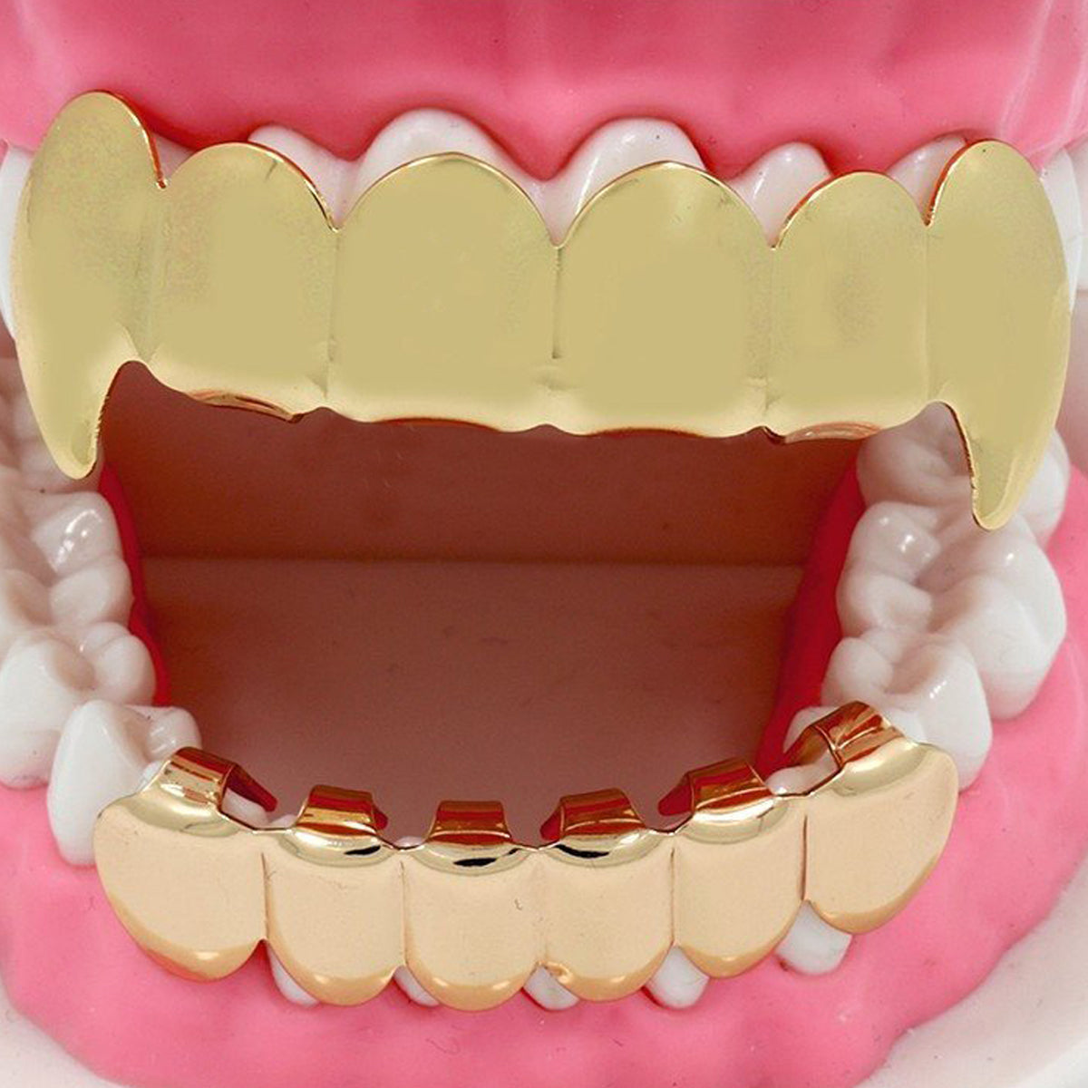 GRILLZ SET GOLD FANG PLAIN BLINGKING