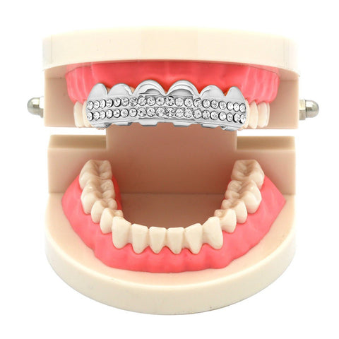 SILVER TOP GRILLZ  2 ROW