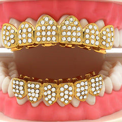 GRILLZ SET GOLD FULLY ICED OUT