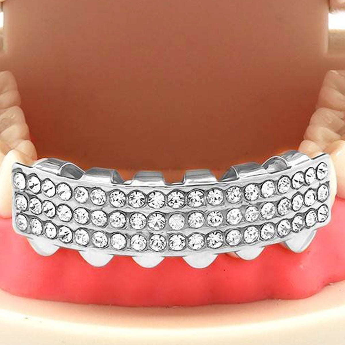 SILVER BOTTOM GRILLZ 3 ROW