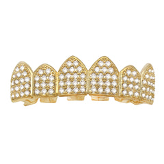 GRILLZ SET GOLD FULL STONE