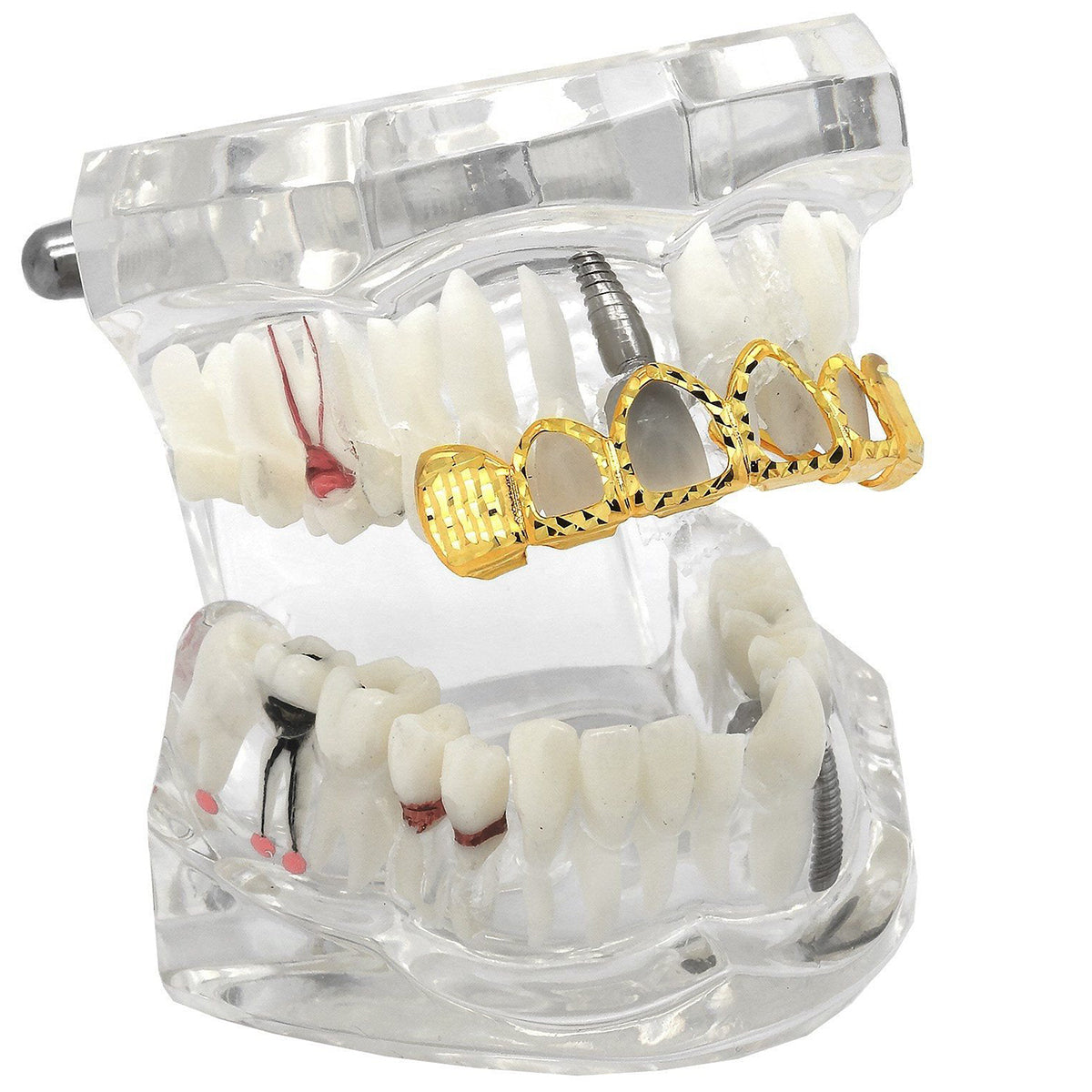 GOLD TOP GRILLZ 4 OPEN DIAMOND CUT