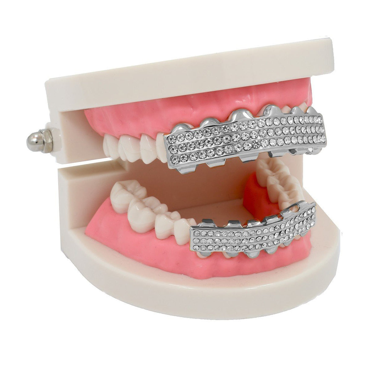GRILLZ SET 3ROW SILVER BLINGKINGSTAR