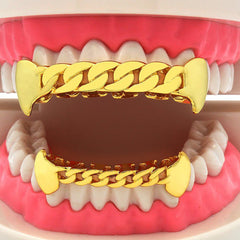 GRILLZ SET GOLD CUBAN FANG