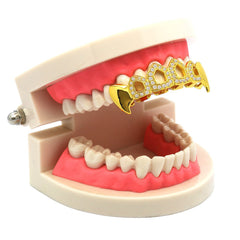 GOLD TOP GRILLZ 4 OPEN CZ FANG