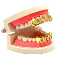 GRILLZ SET GOLD CZ HOLLOW