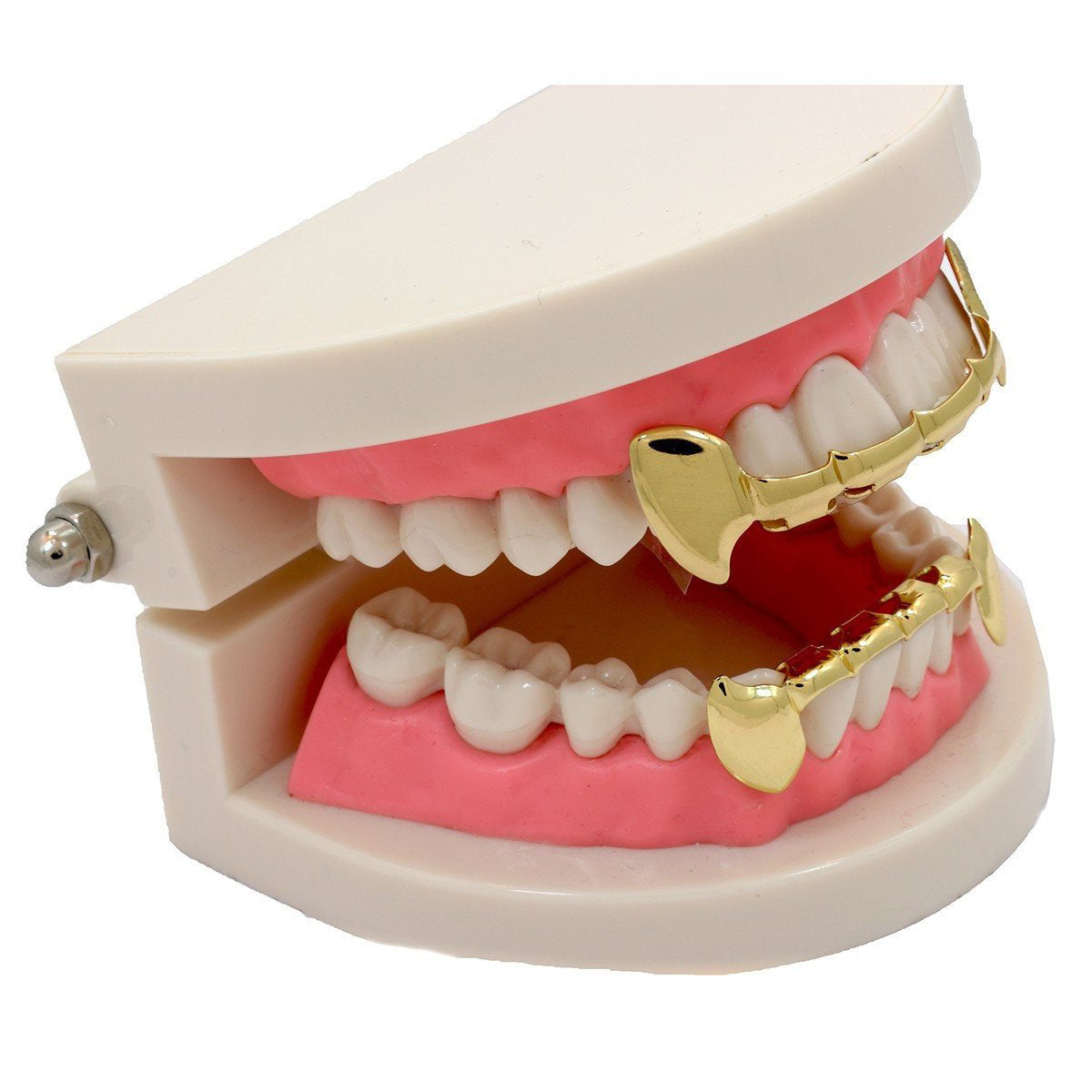GRILLZ SET GOLD HALF FANG BLINGKING