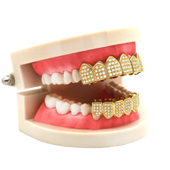 GRILLZ SET GOLD FULL STONE