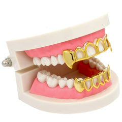 GRILLZ SET GOLD FANG PLAIN FANG 4 OPENING