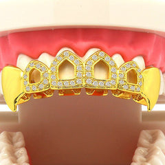 GOLD TOP GRILLZ 4 OPEN CZ FANG