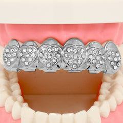 SILVER TOP GRILLZ HEARTS