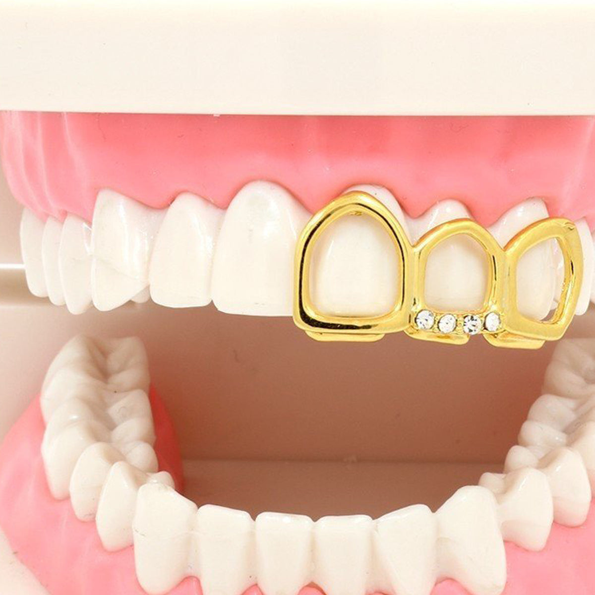 GOLD TOP GRILLZ 3 TOOTH OPEN