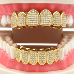 GRILLZ SET GOLD FULLY ICED OUT