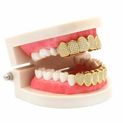 GRILLZ SET GOLD FULLY ICED OUT