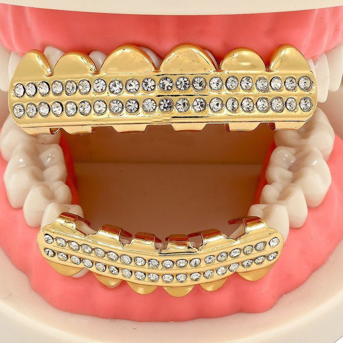 GRILLZ SET GOLD 2-ROW BLINGKINGSTAR