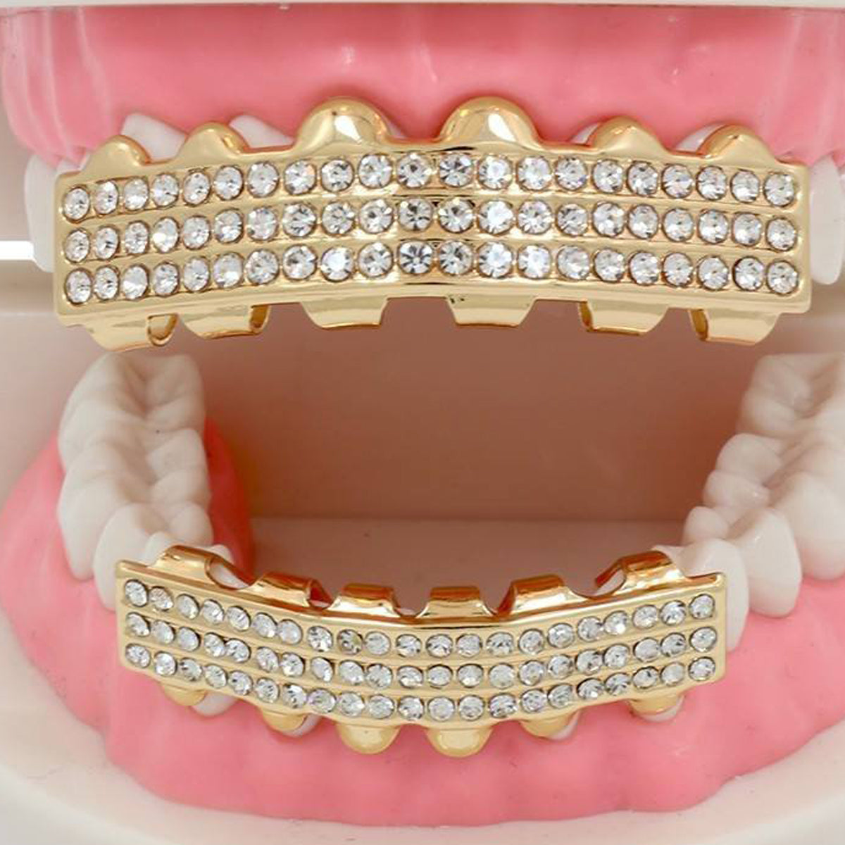 GRILLZ SET 3 ROW GOLD BLINGKING
