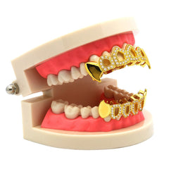 GRILLZ SET GOLD FANG CZ OPENING