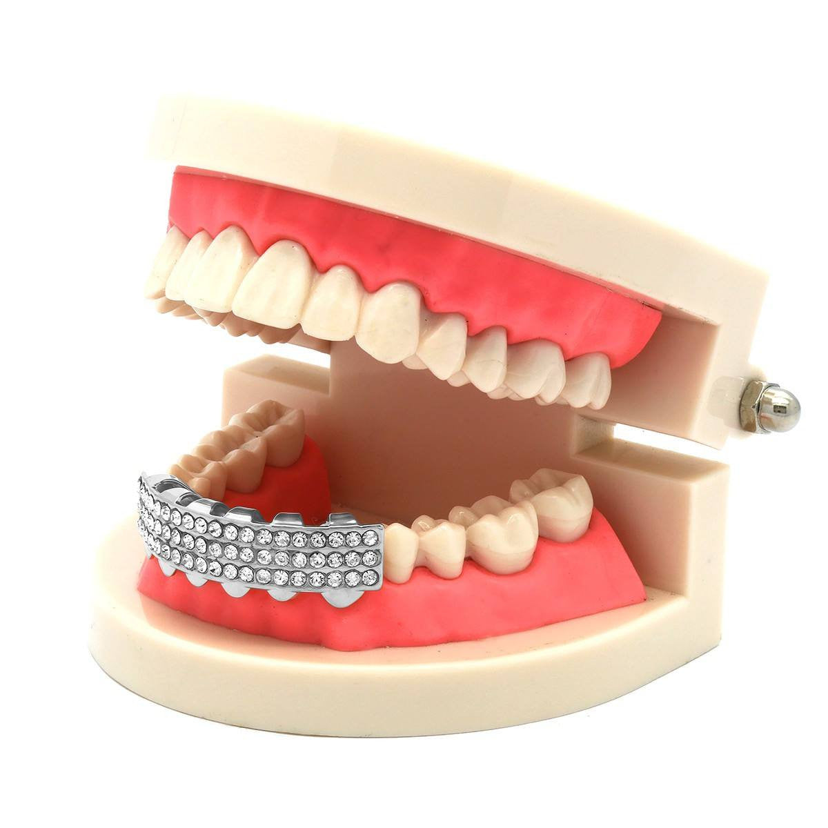 SILVER BOTTOM GRILLZ 3 ROW
