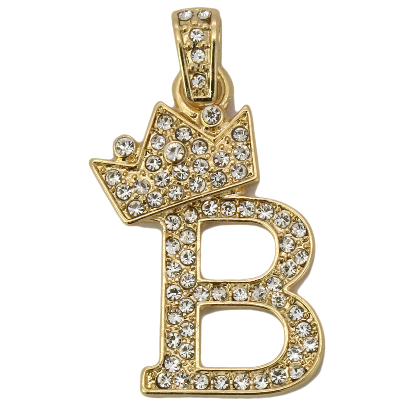 CUBAN CHAIN ALPHABET PENDANT CROWN MINI A-Z