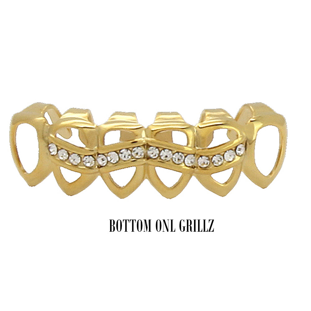 GRILLZ SET GOLD HOLLOW CZ