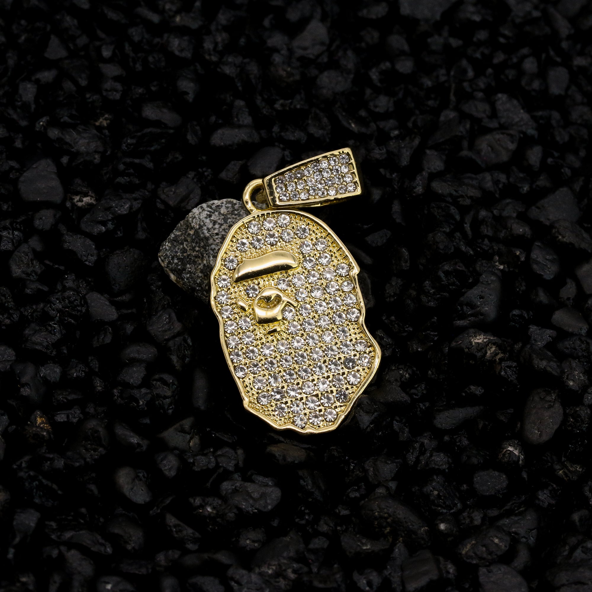 Bape Ape Pendant 24" Rope Chain Hip Hop 18k Jewelry