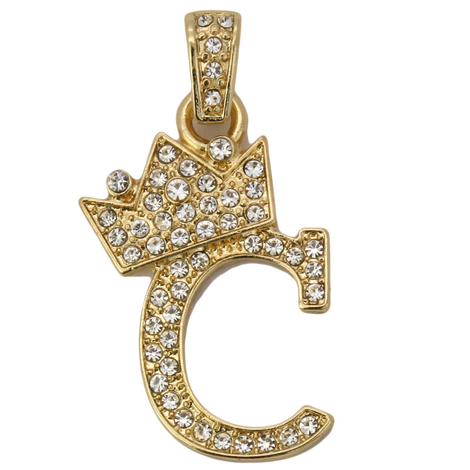 CUBAN CHAIN ALPHABET PENDANT CROWN MINI A-Z