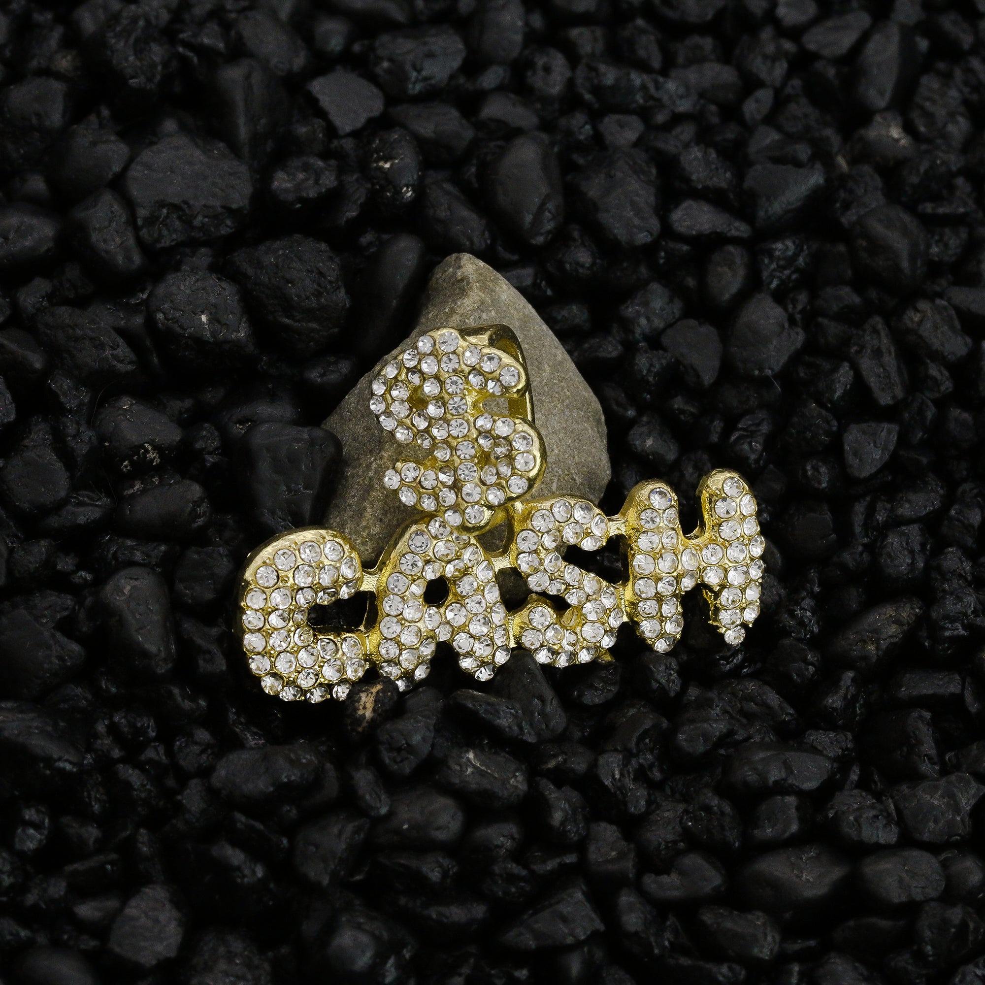 CASH Letter Pendant Rope Chain Men's Hip Hop 18k Cz Jewelry Necklace