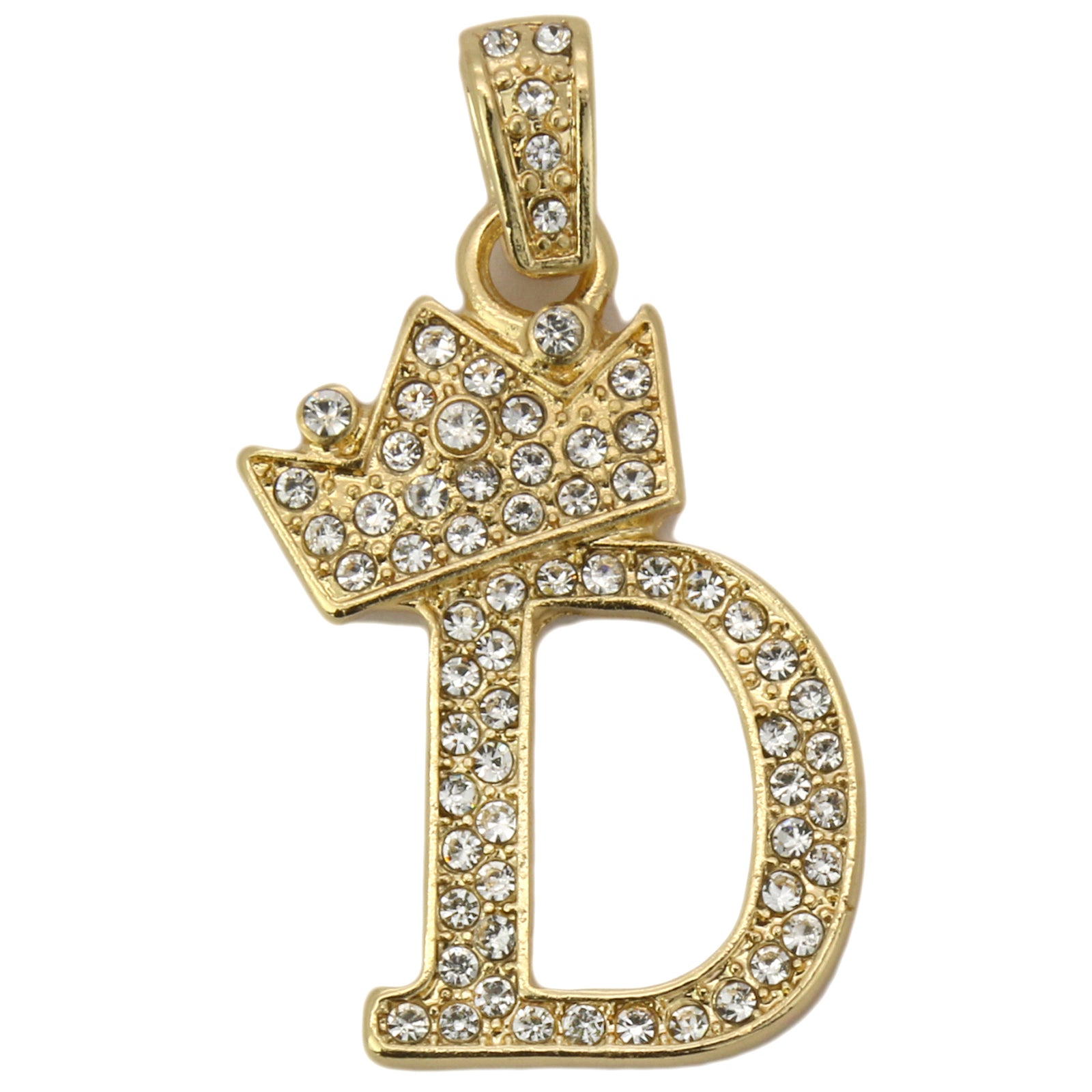 CUBAN CHAIN ALPHABET PENDANT CROWN MINI A-Z