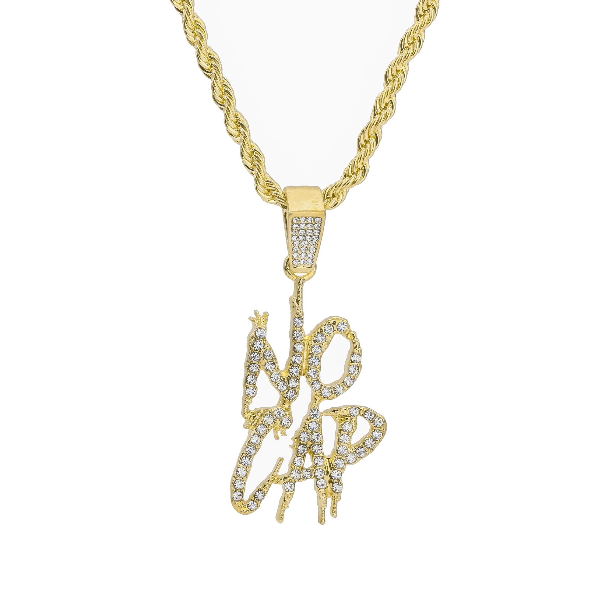 Drip no Cap Cz Pendant Rope Chain Men's Hip Hop 18k Cz Jewelry
