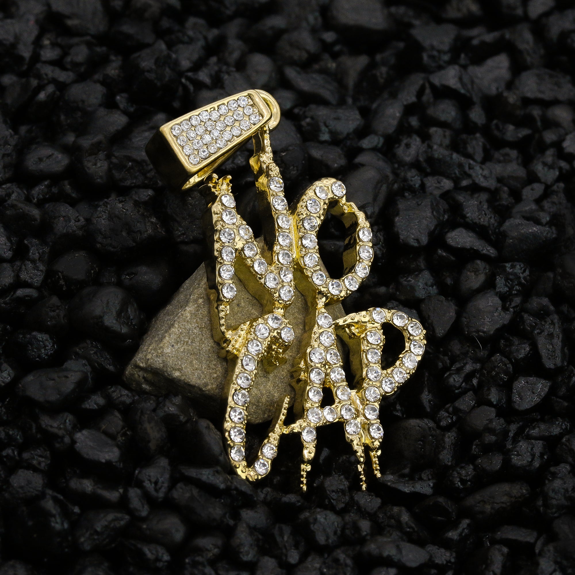 Drip no Cap Cz Pendant Rope Chain Men's Hip Hop 18k Cz Jewelry